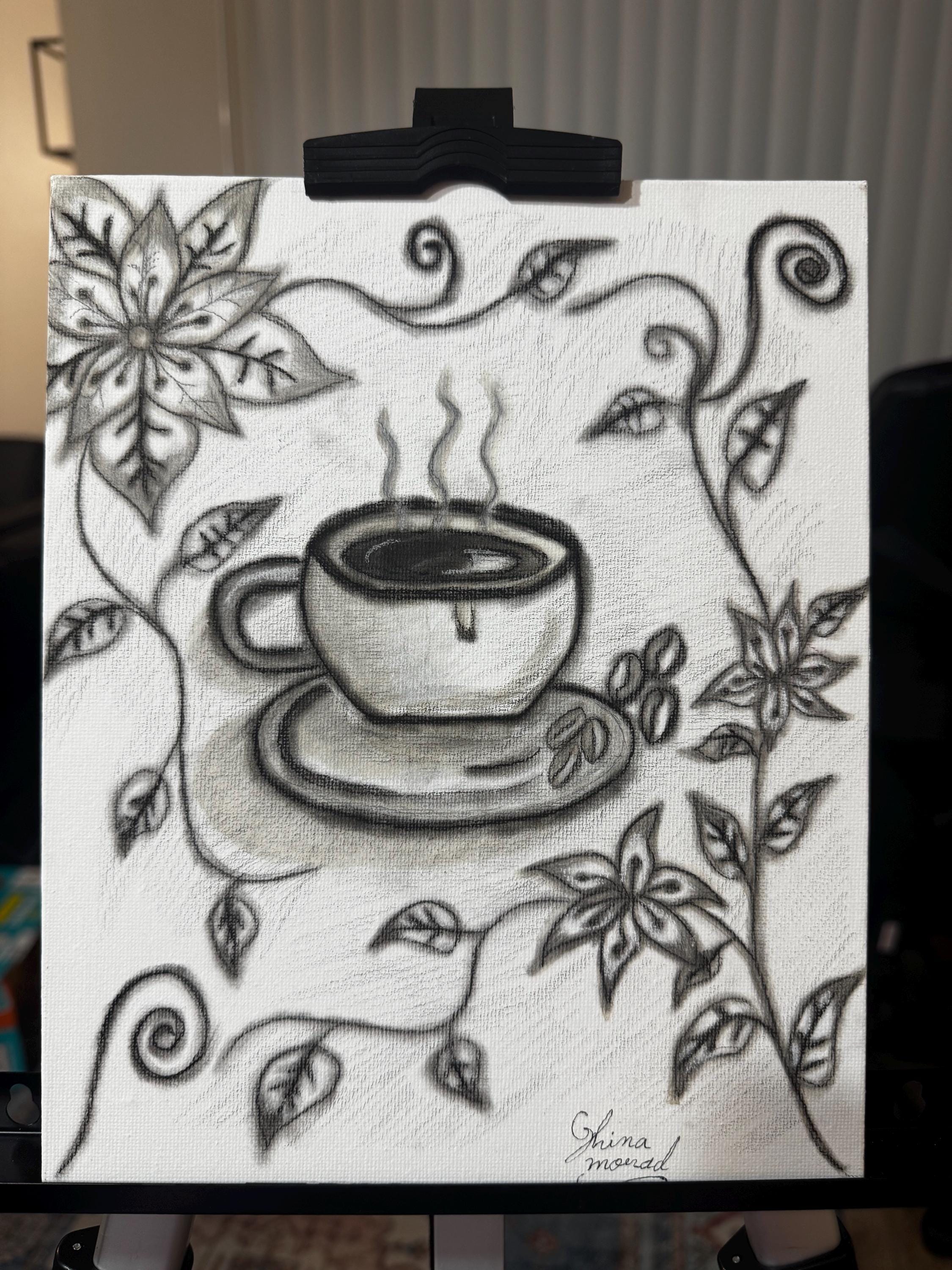 鉛筆画「A coffee break」　B5大サイズ il_fullxfull.6910719714_n1kr.jpg