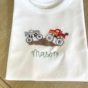 Personalized Monster Truck Shirt: Hand Embroidered Custom Kids T-Shirt