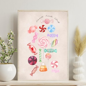 Peppermint Candy Art Print: Retro Kitchen Decor (Digital Download)