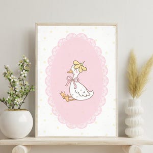 Cute Duck Nursery Wall Art Goose Poster for Kids Room Printable Silly Goose Artwork Girl Duck Digital Download Farm Baby Room Decor