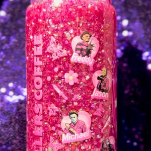 Halloween killers Horror Movie Glitter Snowglobe Tumbler 20 oz Acrylic Tumbler