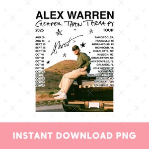 Alex Warren Tour 2025 PNG: Concert Shirt Design (Digital Download