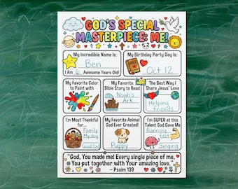 Christian All About Me Printable Coloring Page, Sunday School Activity for Kids, Childrens Bible Study Craft, Get to Know You Worksheet LDS