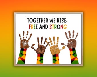 Juneteenth Handprint Craft, Juneteenth Activities, Juneteenth Crafts, Juneteenth Wall Art, 1865 Juneteenth, Juneteenth Dream Like Martin