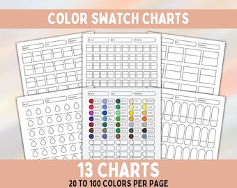 Color Swatch Chart Template, Coloring Swatch Sheet, Marker Swatch Chart, Test Label Colors, Swatch Test Template, Blank Color Marker Test