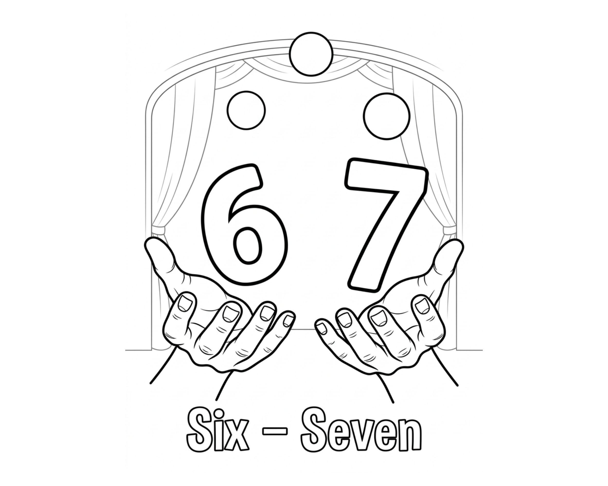 67 Color Sheets.pdf 67 Coloring Page, Six Seven Printable, 67 Kid, 67 Brainrot, 67 Hands ...