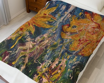 Christina's Flowers, Sunflowers, Velveteen Plush Blanket, Soft and Cozy Throw, Warm Bed or Sofa Blanket, Luxury Home Décor, Gift for All