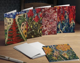 Original Museum Art Blank Note Card Set, Vibrant Greeting Cards, Artistic Stationery, Unique All Occasion Card Pack, Gift for Writers