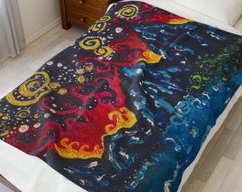 Velveteen Plush Blanket, Soft and Cozy Throw, Warm Bed or Sofa Blanket, Luxury Home Décor, Comfortable Gift for Any Occasion