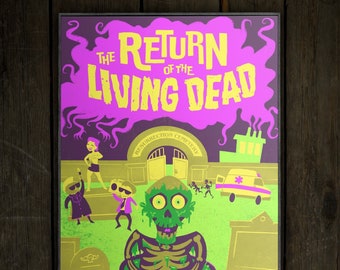 The Return of the Living Dead Illustrated Movie Poster | Original Art Illustration Horror Film Poster