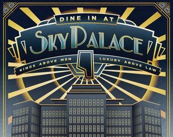 Alberta Sky Palace Art Deco Poster