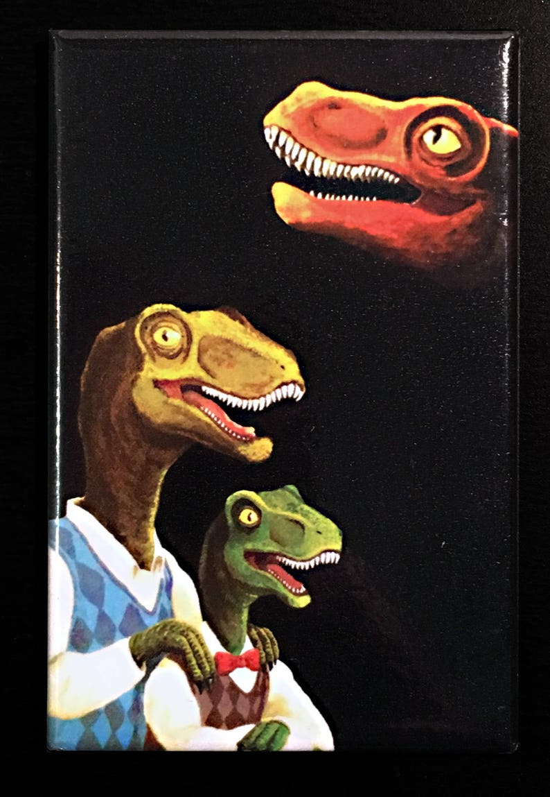 Dino Family Portrait Fridge Magnet image 1