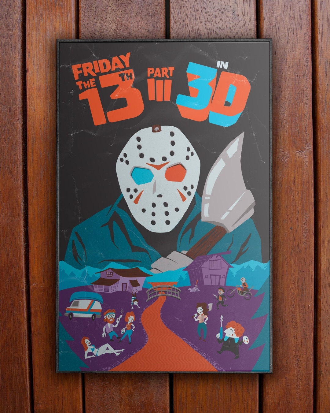 Maglietta Uomo Bioworld Friday The 13th - Poster Del Film Horror - Nera, 100% Cotone, Manica Corta, Licenza Ufficiale