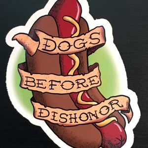 Cani prima Didio disonore Die-Cut Old-School Tattoo Adesivo
