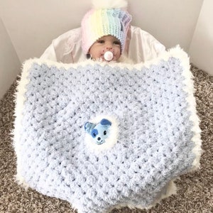 Baby Travel Blankets, Baby Lamb Travel Blanket, Baby Doggy Travel Blanket, Babies Travel Blankie, Little Travel Blankie Soft Blue Doggie