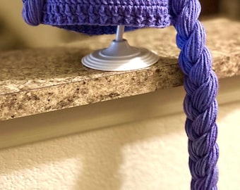 Rumi Hat, 5 Star Rumi Hat, K-pop, Purple Braid Hat, K-Pop Demon Hunters, Adult Rumi Hat, Rumi Wig Hat