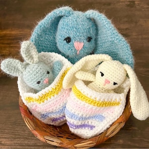 Baby Bunny, Bunny, Tiny Bunny, Easter Egg Bunny, Bunny Pouch, Kids Gift, Easter Gift, Easter Baskets, Fuzzy Easter Baskets