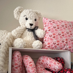Teddybears, Jointed Teddybear, Handmade Teddybears, Blue Teddybear, Pink Teddybear, Multi-Colored Teddybear,  Cream Teddybear