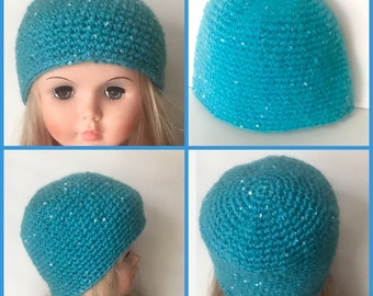 Baby Hats, Skull Caps, Toddler Hats, Striped Baby Hat, Blue Sparkle Hat, Pink Multi-Colored Hat,