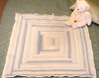 Baby Blanket, Blues & Grays Baby Blanket, Baby Travel Blankie, Blue and Gray Baby Blanket, Geometric Shapes Baby Blanket, Lap Blanket