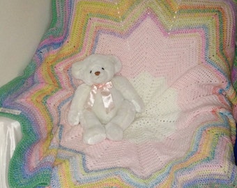 Rainbow Baby Blanket, Rainbow Lap Blanket, Rainbow Wheelchair Blanket