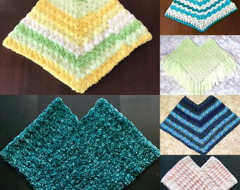 Yellow Baby Poncho, Blue Baby Poncho, Speckled Baby Poncho, Teal Summer Baby Poncho, Yellow Baby Poncho, Pink Baby Poncho