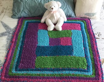 Multicolored Baby Blanket, Super Soft Baby Blanket, Summer Baby Blanket, New Baby Gift, Patchwork Baby Blanket, Aqua-Teal-Pink-Green Blanket