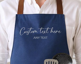 Custom Aprons for Men Embroidered Personalised Apron with Text - Creative Christmas Gift Aprons for Men