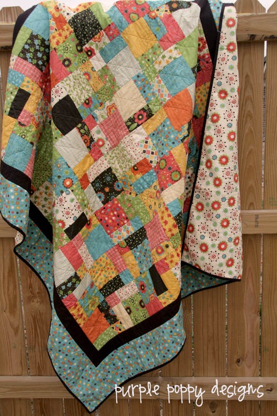 Custom patchwork quilt 58x65 | Etsy