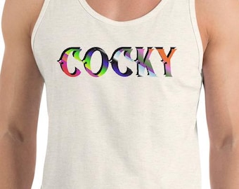 COCKY Pride Tank Top: Bold Rainbow LGBTQ+ Apparel