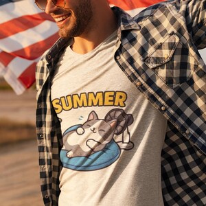 Funny Cat Summer Tee, Cat Lover Gift, Summer Vibes Shirt, Cute Pet T-Shirt, Gift for Cat Owners, Summer Casual Wear, comfortable tshirt