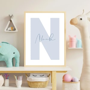 Personalized Nursery Decor Print | Name sign | Custom Initial Print| Name Sign|Personalized name print|  Nursery Kids Wall Art|Name Monogram
