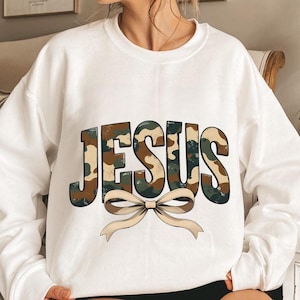Camo Jesus Coquette Png, Jesus Camouflage Coquette Old Camo Jesus Christian Png, Spring Bible Verses Vintage Camo Jesus Sublimation Png