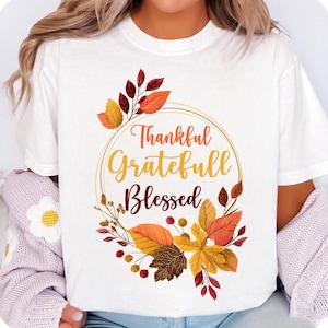 Thankful Grateful Blessed, SVG, PNG, JPG, Digital Download, Cut File, Sublimation, Clip Art, popular, best seller, Thanksgiving, fall theme