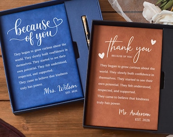 Custom Teacher Appreciation Journal, Thank You Teacher Gift, Difference Maker Journal, Teacher Retirement Gift