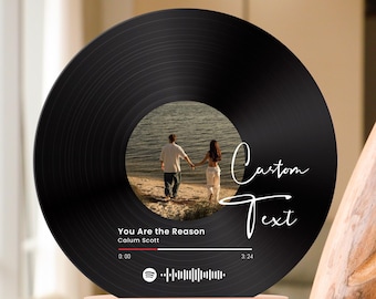 Personalized vinyl record with photo, Song Photo Vinyl Record, Acrylic Song Plaque, Birthday Gift for Her Him, Anniversary Gift