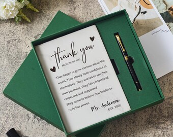 Personalized Teacher Appreciation Journal, Thank You Teacher Gift, Difference Maker Journal, Teacher Retirement Gift