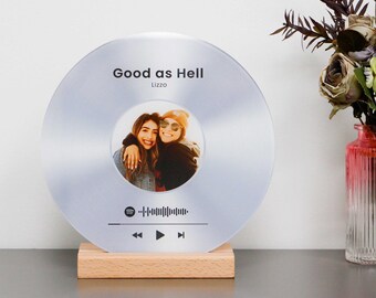 Vinyl Record with Photo, Custom Vinyl Record, Acrylic Song Plaque, Music Plaque, Gifts for Boyfriend, Valentine Gift