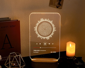 Custom Music Night Light, Acrylic Music Plaque, Personalized Gift Song Plaque, Music Prints Photo Frame, Anniversary Gift, Engagement Gift