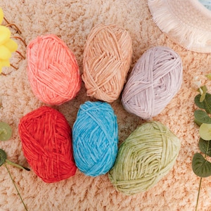 High quality plush chenille yarn, 2mm premium soft crochet yarn, velvety soft yarn for amigurumi and toy making