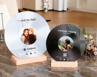 Personalized Vinyl Record with Photo, Acrylic Song Plaque, Music Plaque, Birthday Gift for Her Him, Valentine Gift, Anniversary Gift