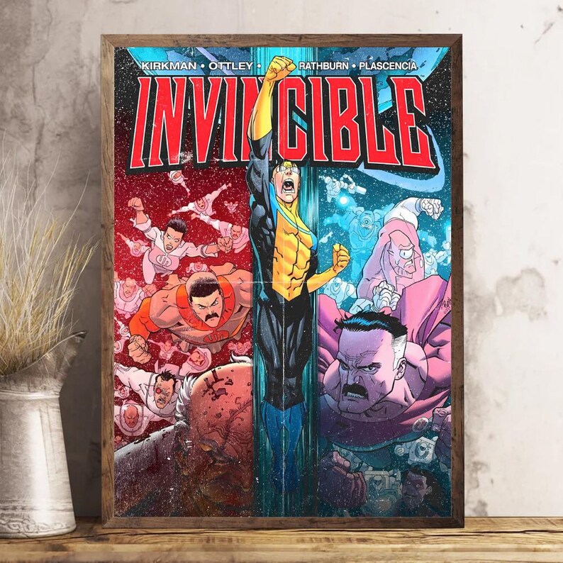 Invincible Comic Book Cover Art Print, Superhero Wall Decor, Modern ...