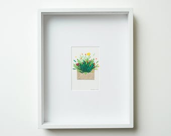 Original Paper Art | Hand Cut Botanical Flowers | Framed Summer Artwork | Scrinkl