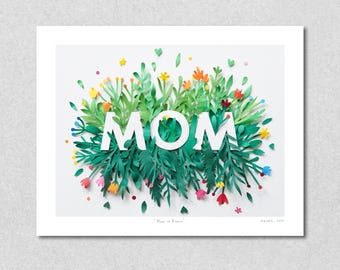 Mom in Bloom Giclée Print: Mothers Day, Gift for Mom