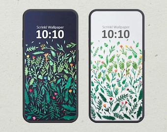 Floral Paper Art Phone Wallpaper | Dark & Light (Digital Download)