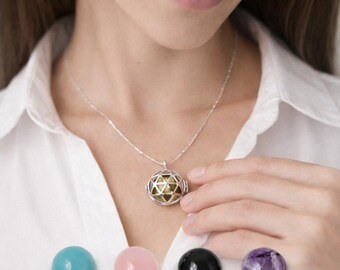 Star of David Necklace with 5 Gemstones – Sterling Silver Jewish Pendant, Handmade in Israel