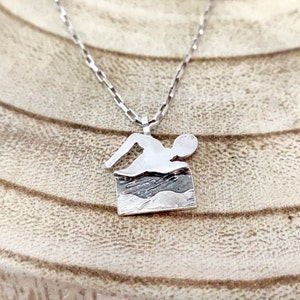 Delicate and beautiful silver swimming necklace suitable for man and woman, jewelry from Israel