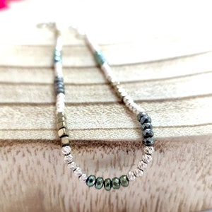 Hämatit edelstein in 4 farben 4mm und sterling silber perlenarmband, schwarzer hämatit armband, silber armband, handgemachter schmuck