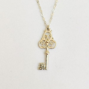 Sterling silver 925 Key Pendant, Key Pendant Necklace, Key Charm filigree Necklace, Key necklace for women, jewelry from Israel