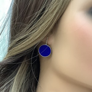 Sterling silver earrings dangle, lapis lazuli earrings, silver blue earrings, blue gemstone earrings, handmade silver earrings for women